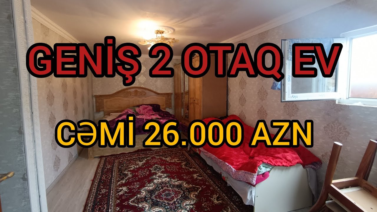 YOLUN KƏNARI❗GENİŞ ƏŞYALI 2 OTAQ EV❗CƏMİ 26.000 AZN                               #mulkevalqısatqısı