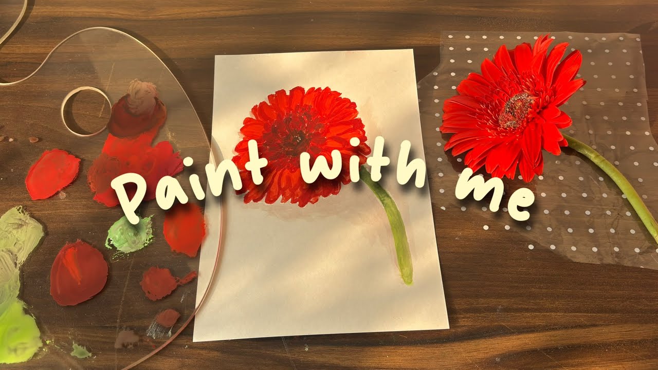 Paint with me ❤️ | easy beginner friendly 🧁 | gerbera/daisy 🌸 | dear diary