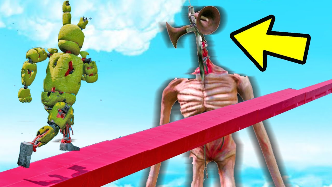 ANIMATRONICS PARKOUR SIREN HEAD COM SPRINGTRAP NA PRAIA? | GTA V Five Nights at Freddy's