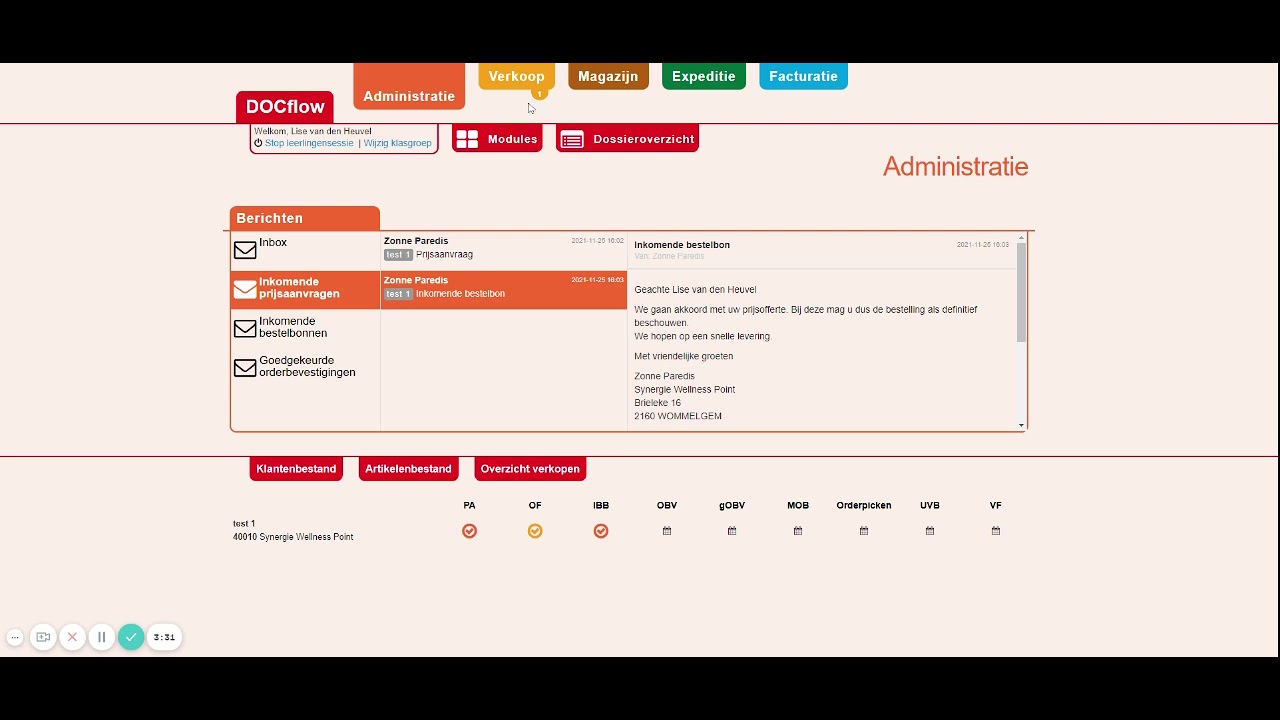 DOCflow - verkoop: inkomende bestelbon en orderbevestiging