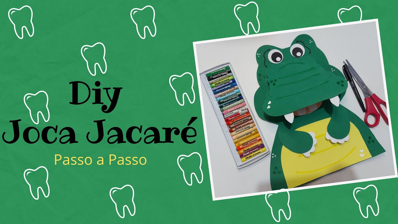 DIY FANTOCHE JOCA O JACARÉ/ Passo a passo do fantoche #cuidadoscomosdentes #jacarecomdordedente