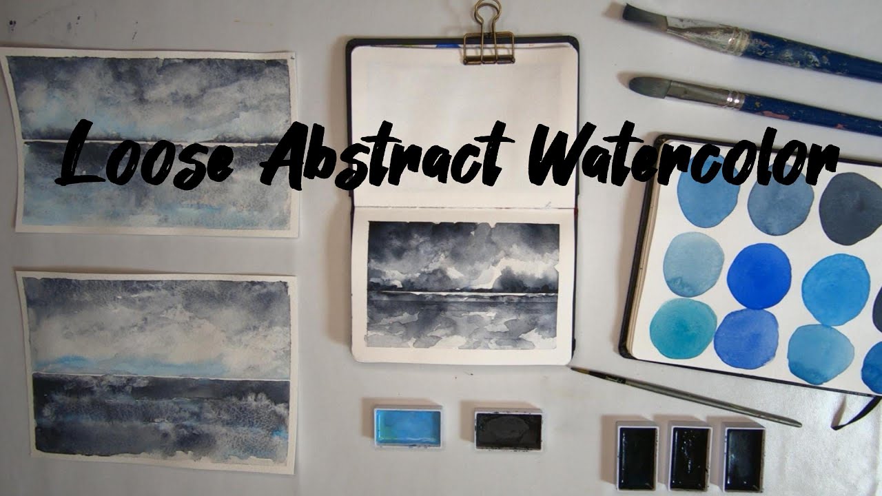 Loose Abstract Watercolor Seascapes | Quick Warm up's In Watercolor Using Only 2 Colors