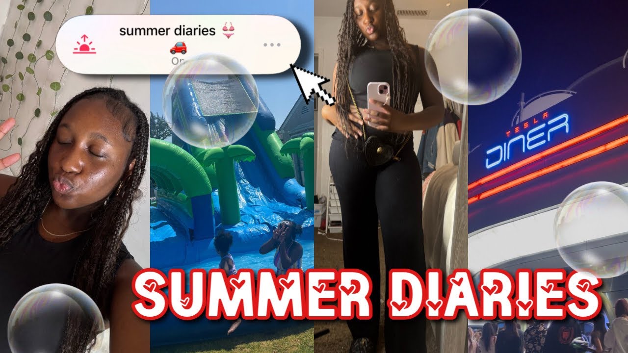 SUMMER DIARIES 004 || I WENT TO THE TESLA DINER!?, waterslide, ootd, good eats