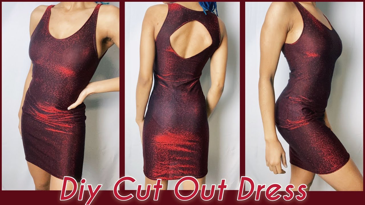 DIY Bodycon Dress With Back Keyhole from Scratch! Easy Handmade Sleeveless Dress