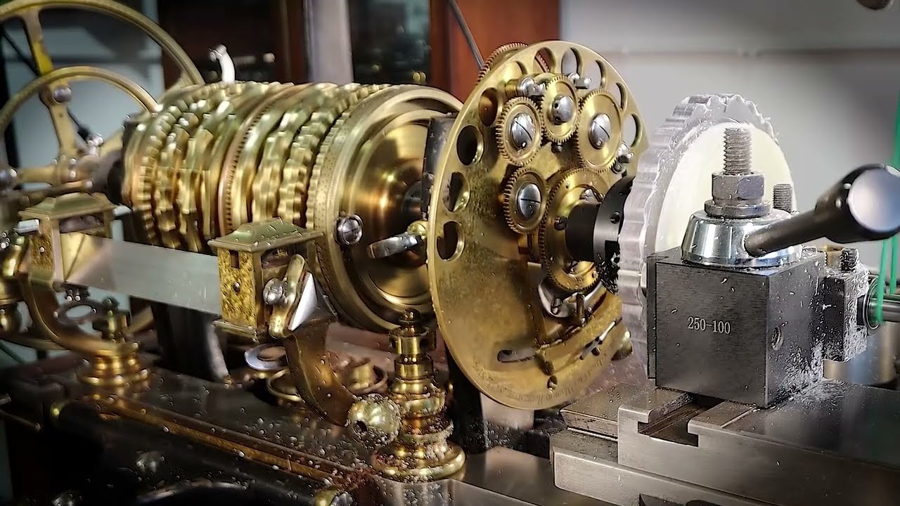 The Geometric Chuck on Holtzapffel No. 1636 Rose Engine Being Used As a Differential.
