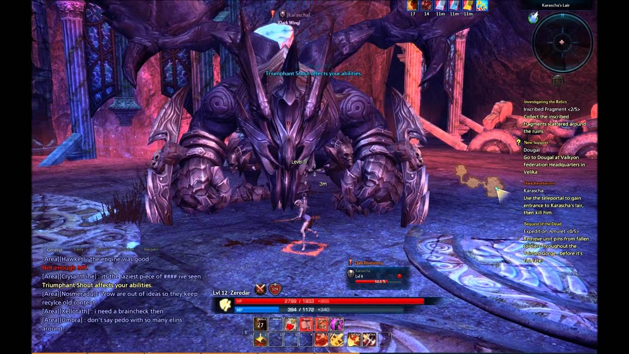 Killing Karascha With Castanic Berserker, End Boss of Island of Dawn Quest Dark Revelations