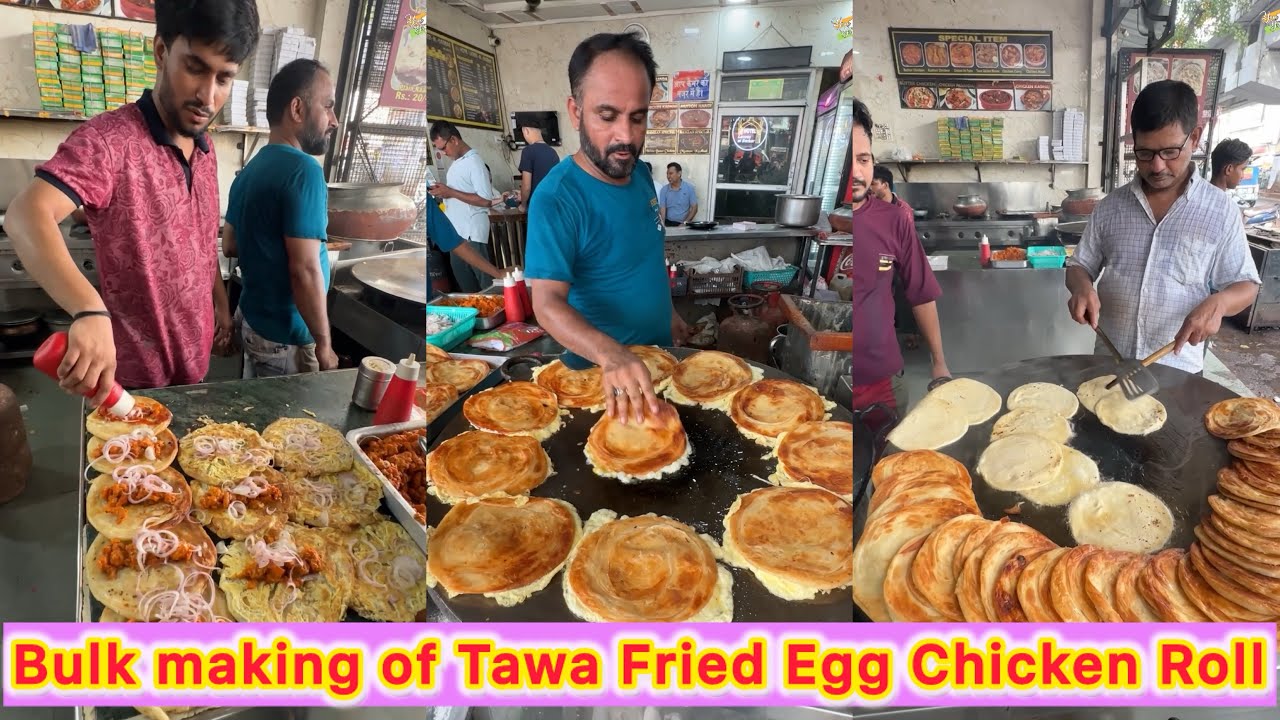 🔥 Bulk Making of Tawa Fried Chicken Roll 😍 Non Stop Street Food Magic 🤩 | Indian Street Food