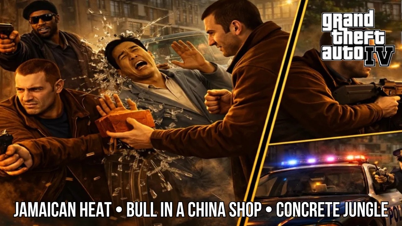 GTA IV Walkthrough – Jamaican Heat, Bull in a China Shop & Concrete Jungle (No Commentary)