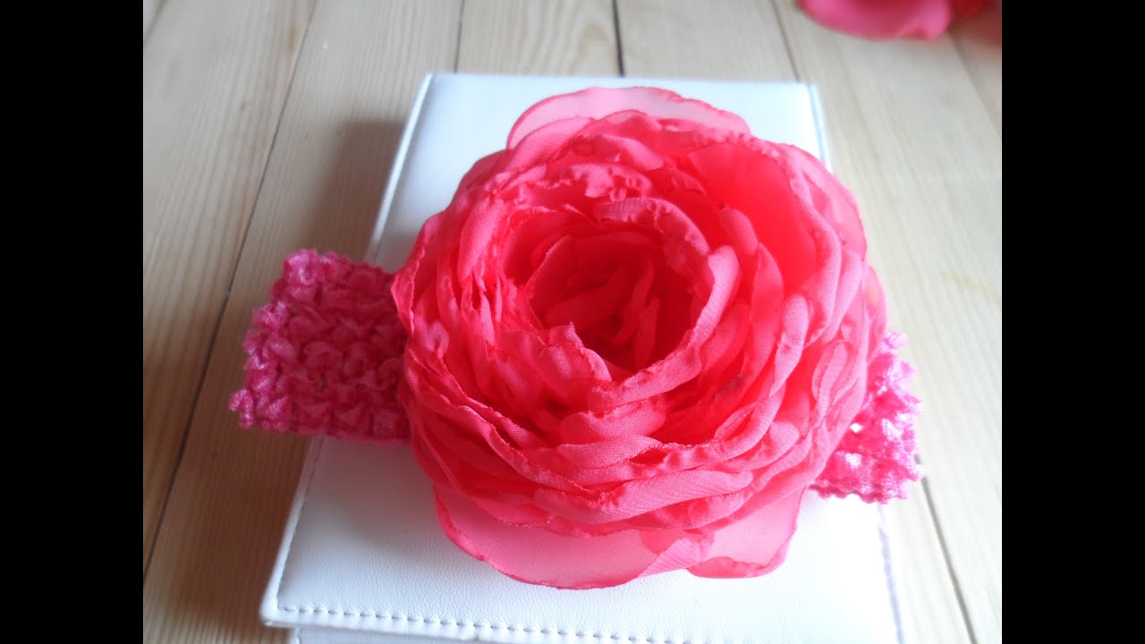 Мастер класс Как сделать розу из Шифона Rose Fabric how to. Diy