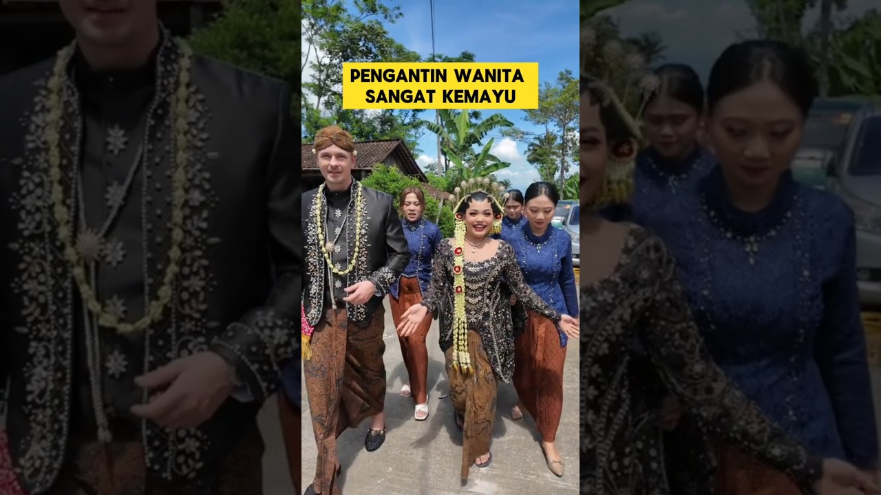 pengantin wanita kemayu saat menikah dengan bule ganteng ‼️‼️ #pengantin #bule #nikah #lucu #manten