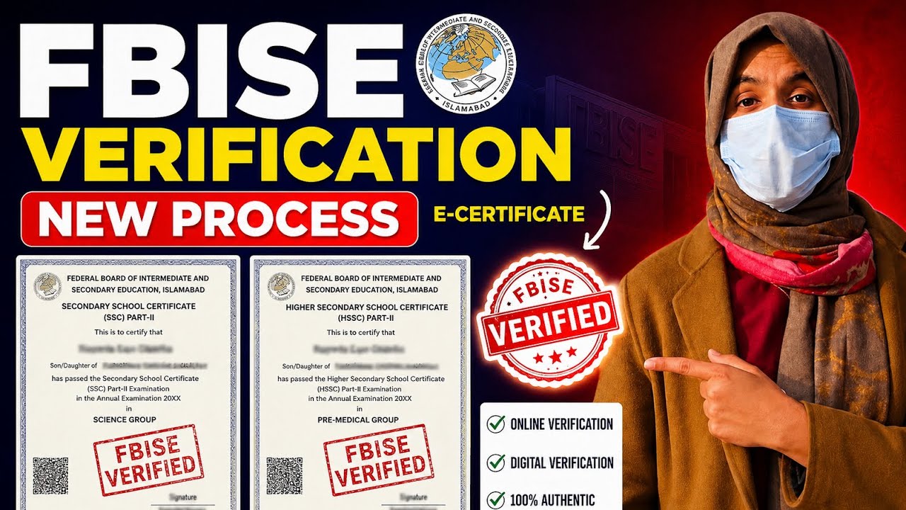 FBISE Documents Verification 2026 | Matric & Inter Certificate Verification Process + Fee