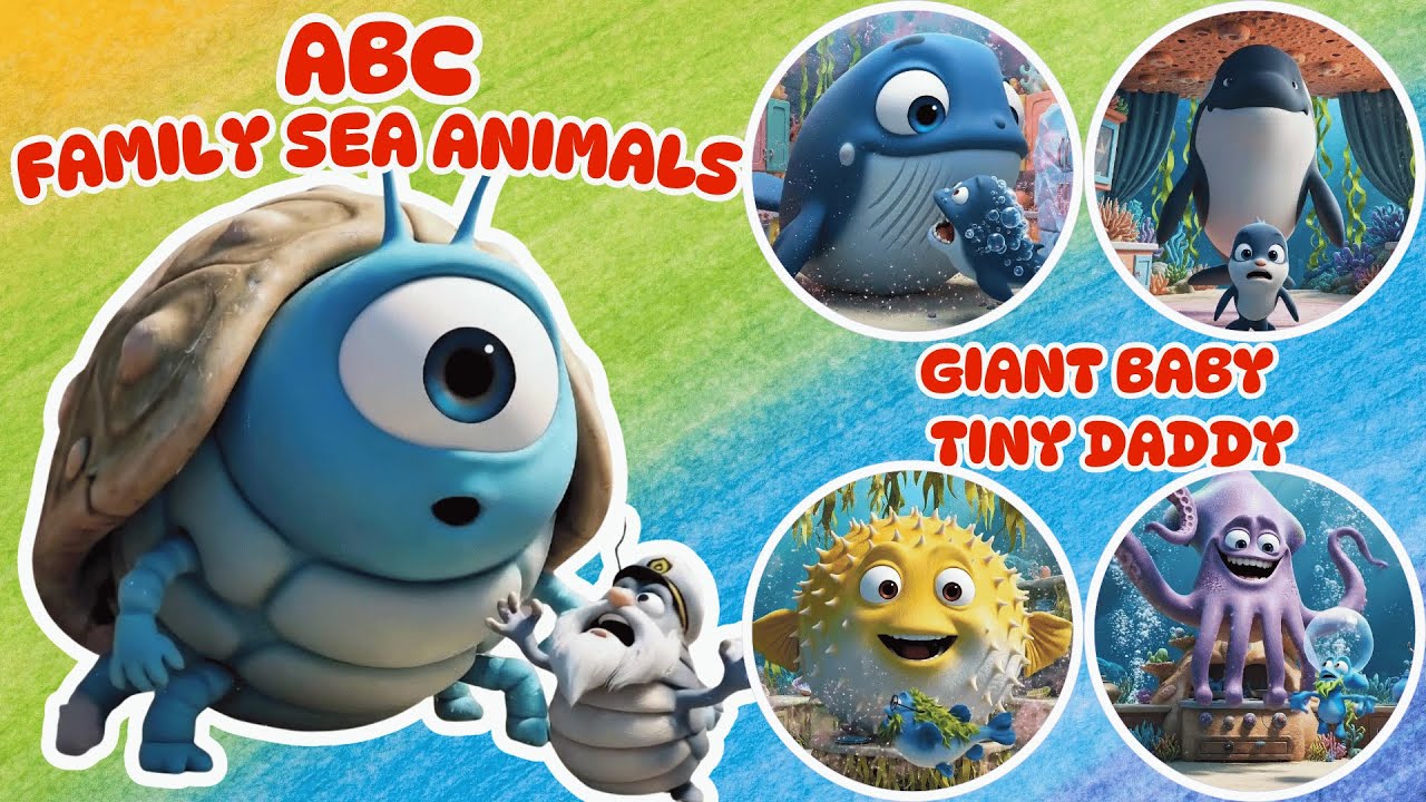 Giant Baby vs Tiny Daddy!🧪 ABC Sea Animals 😱 Magic Potion Transformation