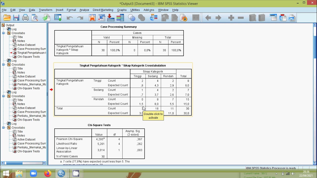 Expected Count Uji Chi Square pada SPSS 2x2, 2x3, 3x3