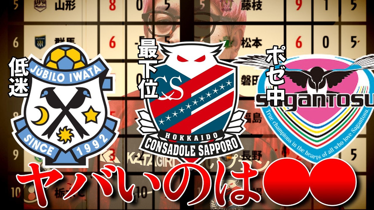 【低迷三兄弟】今一番やばいのはこのチーム！【札幌、磐田、鳥栖】