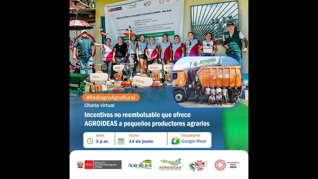 Incentivos no reembolsable que ofrece Agro Ideas a pequeños agricultores 14.06.2024