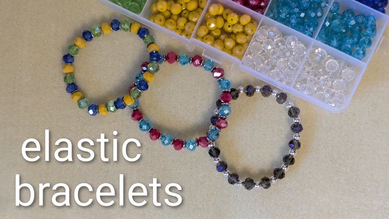 Making Multi Color Elastic Bracelets #bracelet #beads 
