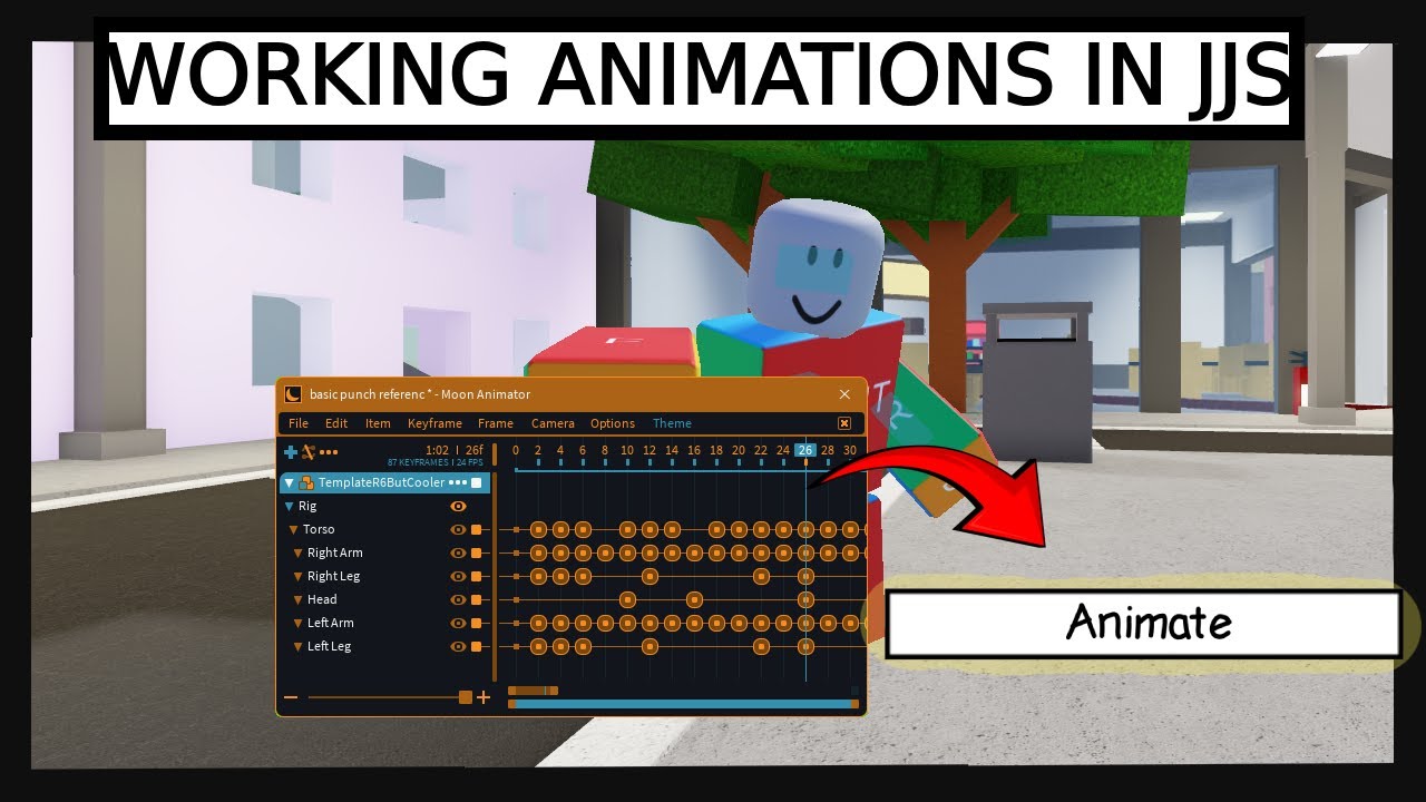 WORKING ANIMATIONS IN JJS NO TELEPORT BLOCKS (JJS Buildmode) #jjs #jujutsushenanigans #animations
