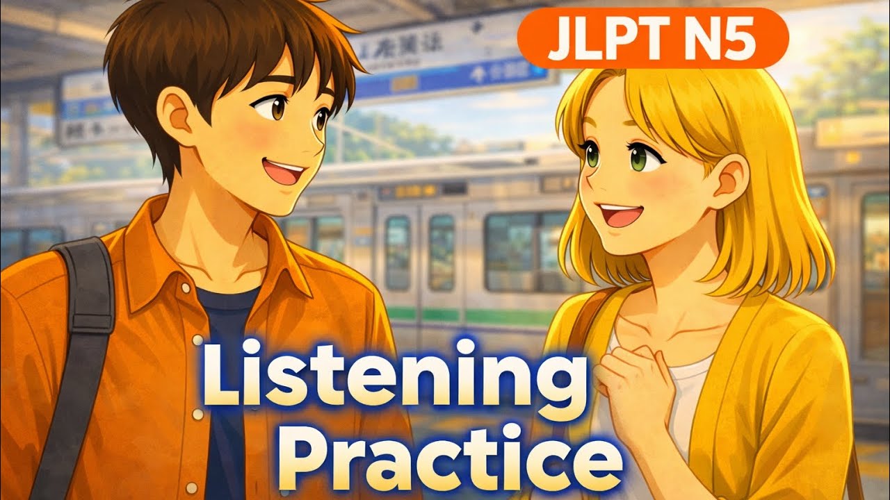JLPT N5 Listening Practice | Easy Japanese Conversation at the Station & Shopping Beginner Friendly