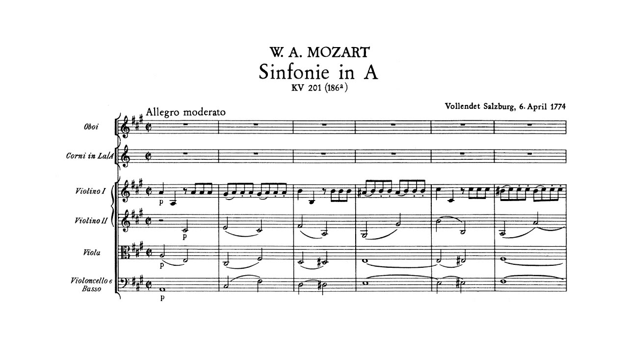 Mozart: Symphony No. 29 in A major, K. 201/186a (with Score)