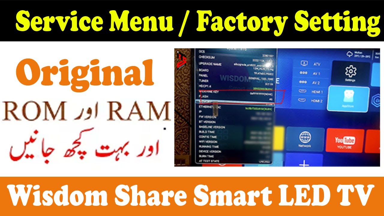 How to Enter Service Menu in Wisdom Share LED TV | How to Open Wisdom Share LED Factory Setting