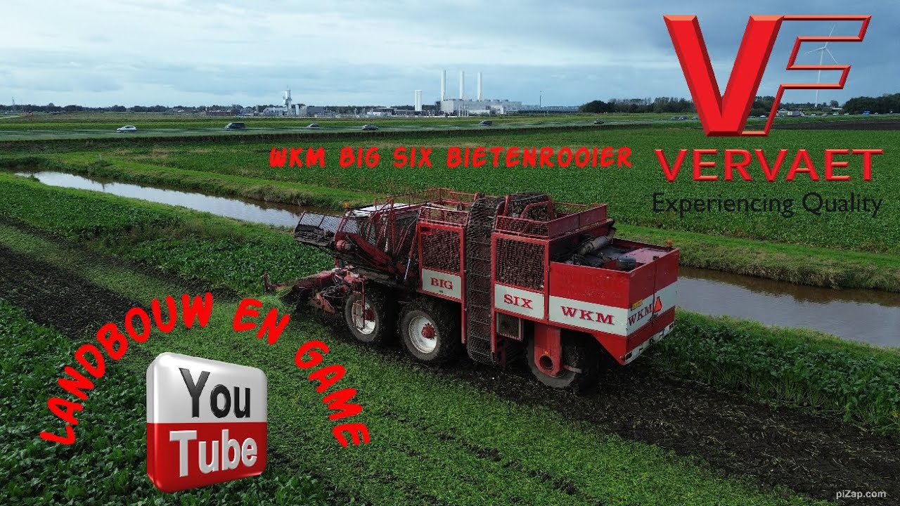 WKM/Agrifac Big Six Sugar beet harvester vervaet John Deere / case transport meeden Oost Groningen