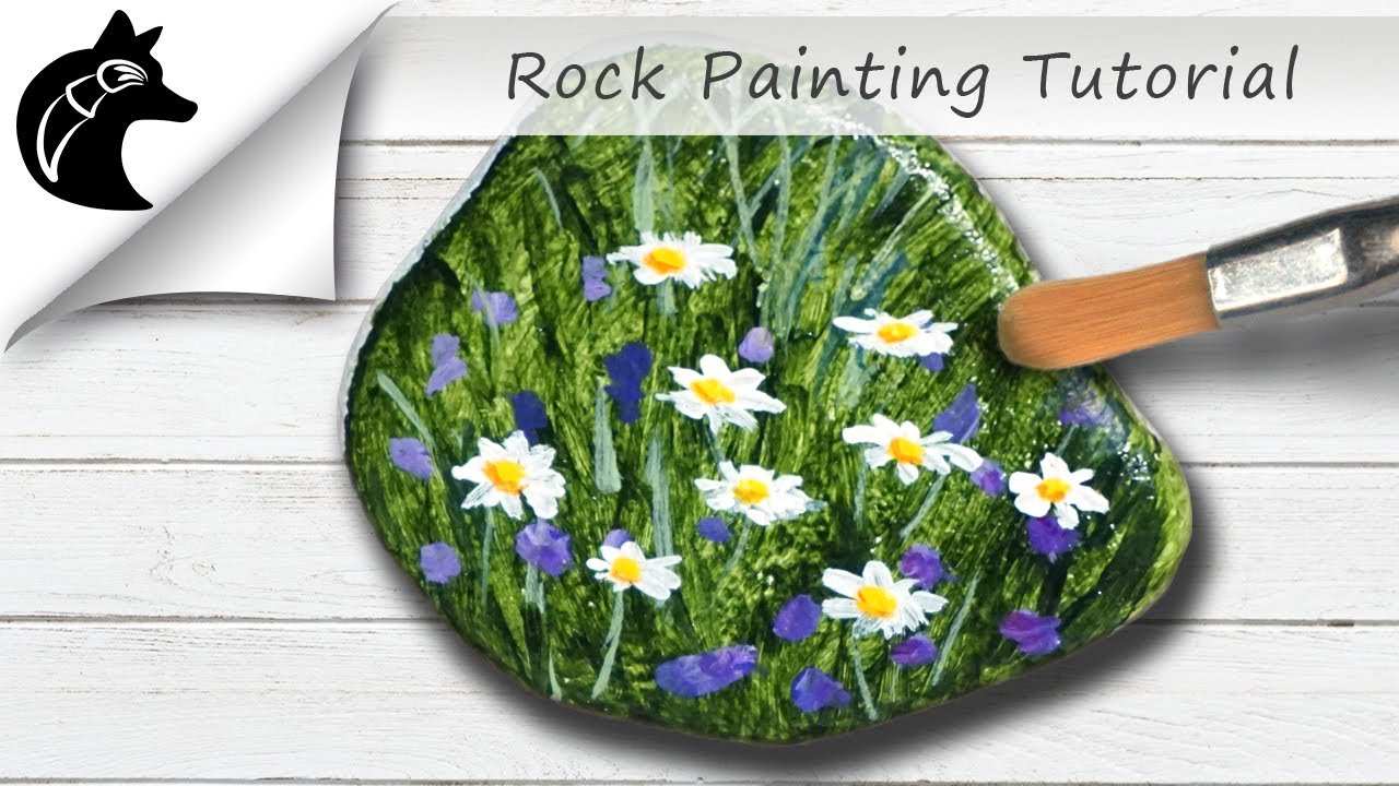 Rock Painting Tutorial Flowers, Flower Meadow