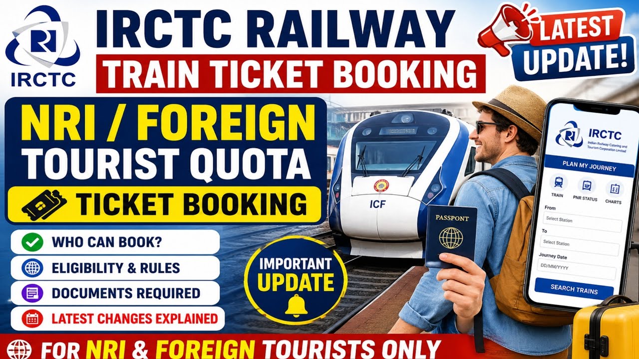 Irctc Railway Train Ticket Booking Latest Update About NRI Foreign Tourist Quota Ticket Booking!