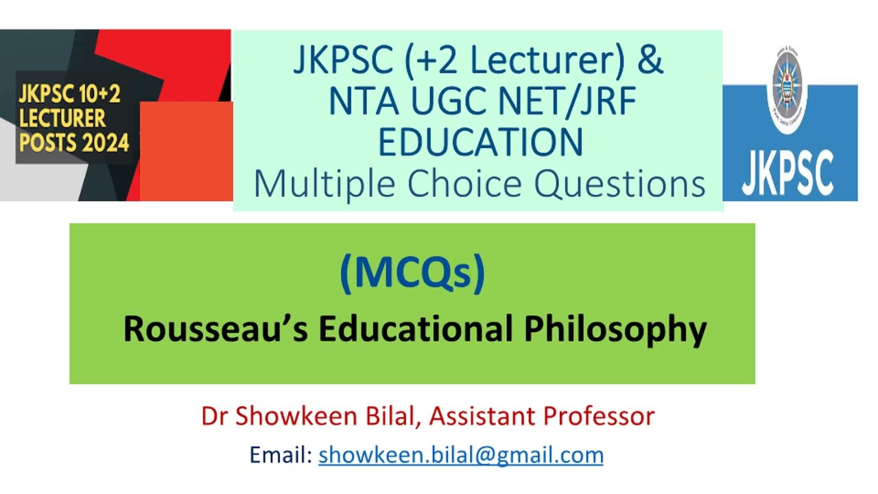 Rousseau’s Educational Philosophy MCQs | Emile, Stages of Education & Naturalism | Exam Preparation