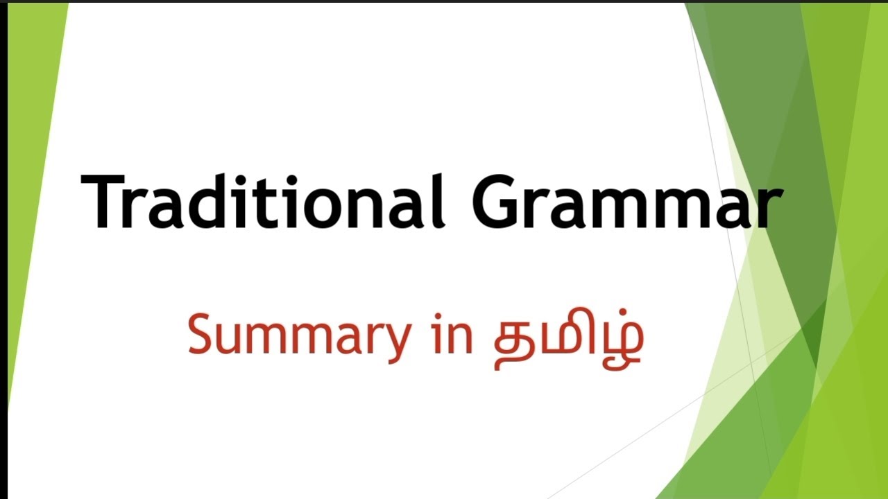 #traditional #grammar in #language and #linguistics in #tamil #summary in #english #net #set #sem#yt