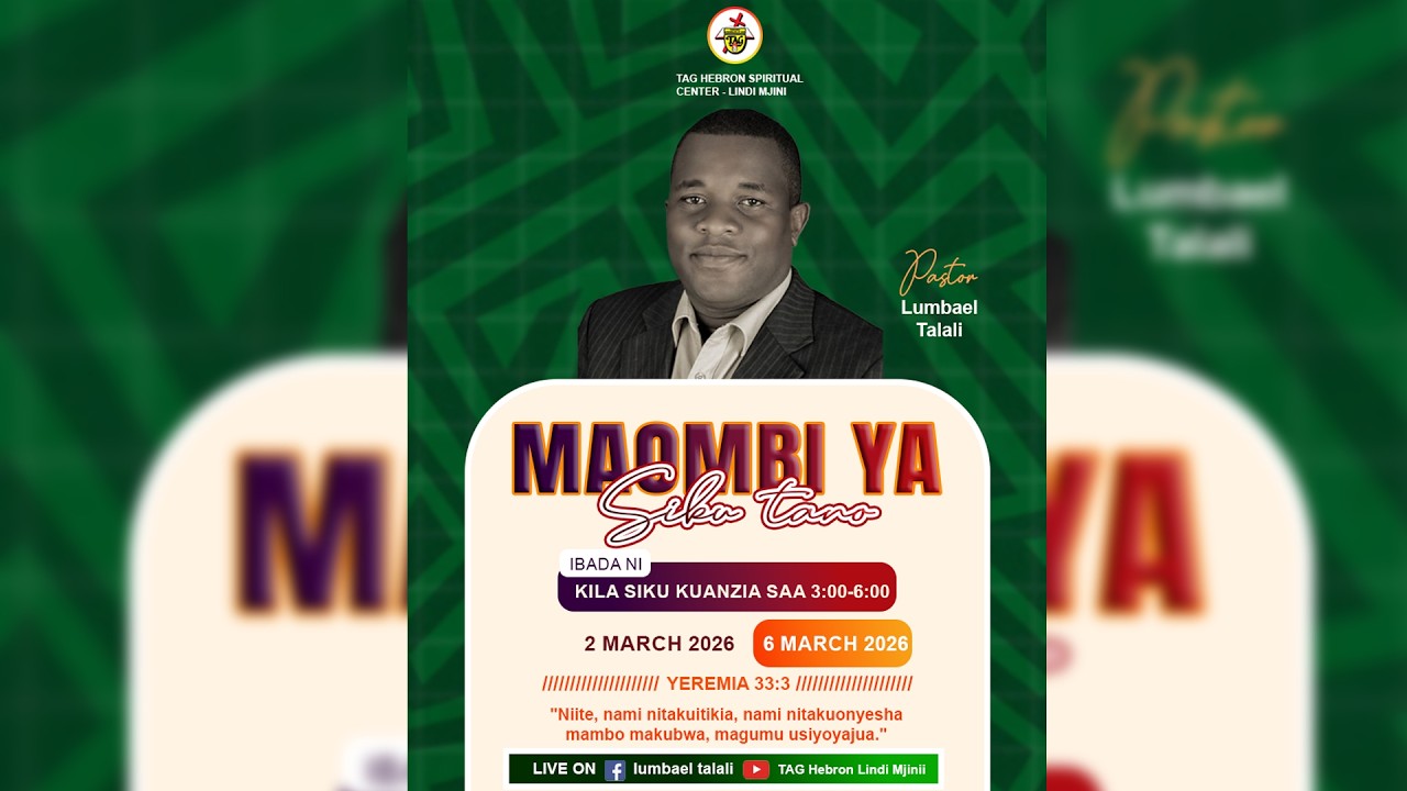 IBADA YA MAOMBI NA MFUNGO SIKU 5  | TAREHE 2-6  MACHI 2026