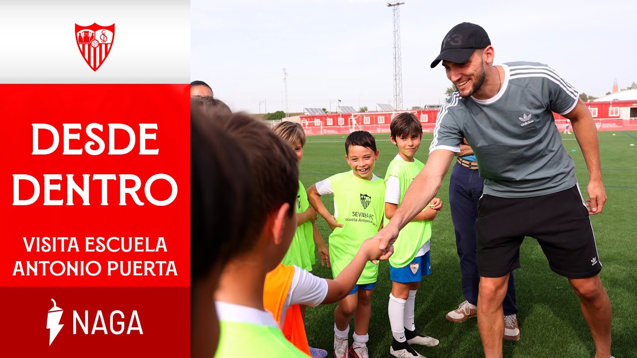 ♥️ Rafa Mir, Fernando, Papu Gómez y Ocampos visitan la Escuela Antonio Puerta
