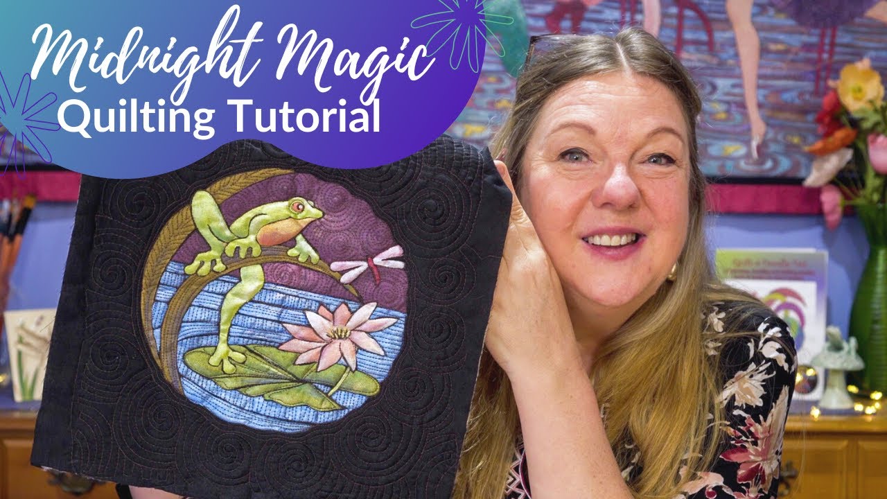 Free-Motion Quilting Tutorial ~ Midnight Magic Block of the Month