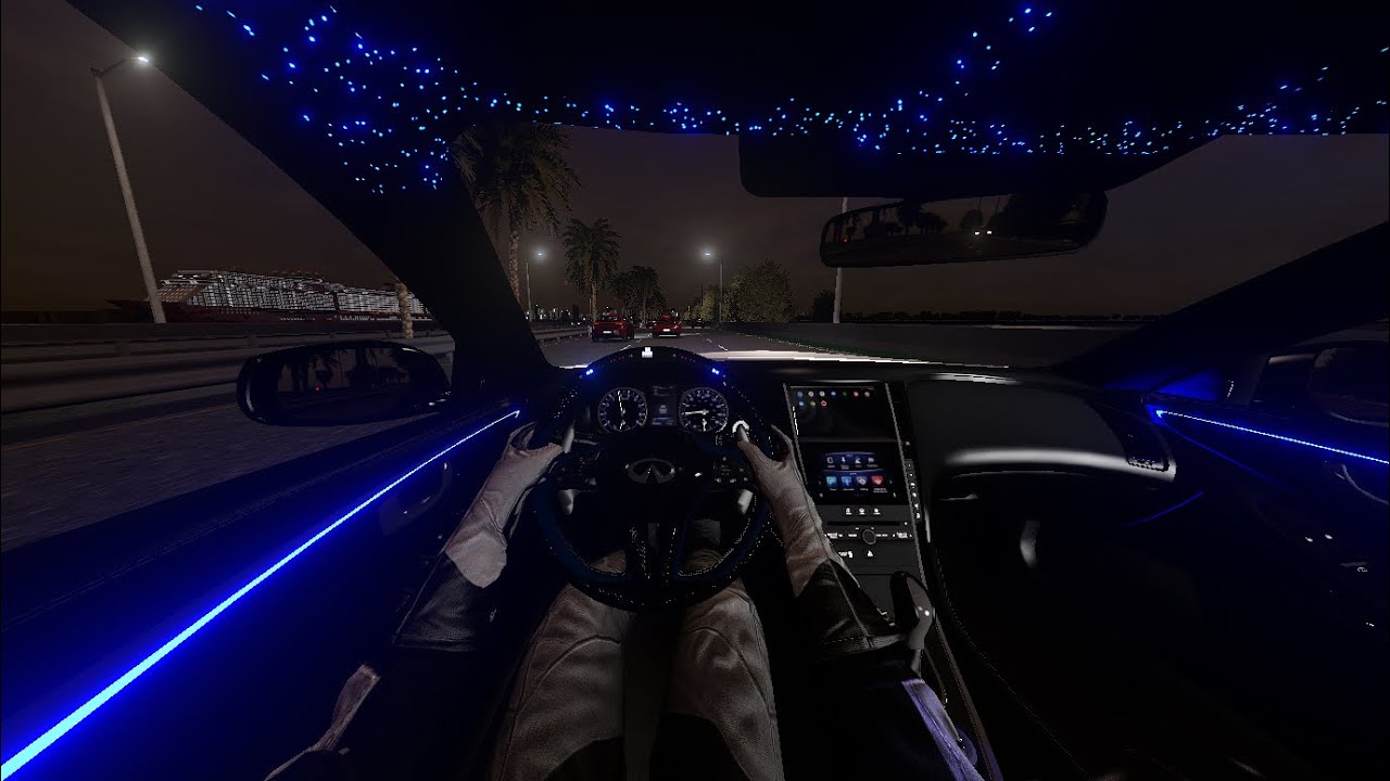INFINITI Q50 cuttin up thru Miami traffic😈 (Assetto Corsa)