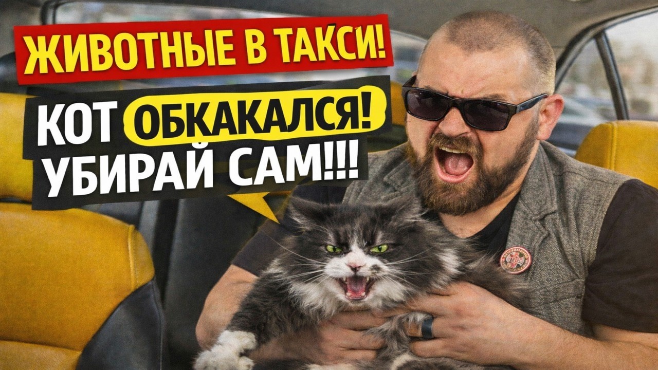 Животные в Такси: Мой Кот накакал, убирай теперь сам! Пассажиры с животными