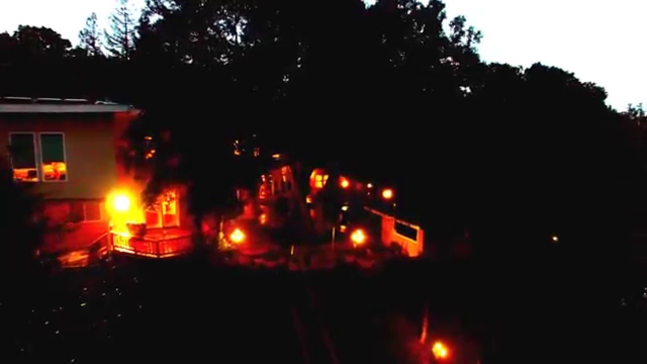House at night  from DJI Phantom 3 at night. Still learning how to fly it - first day
