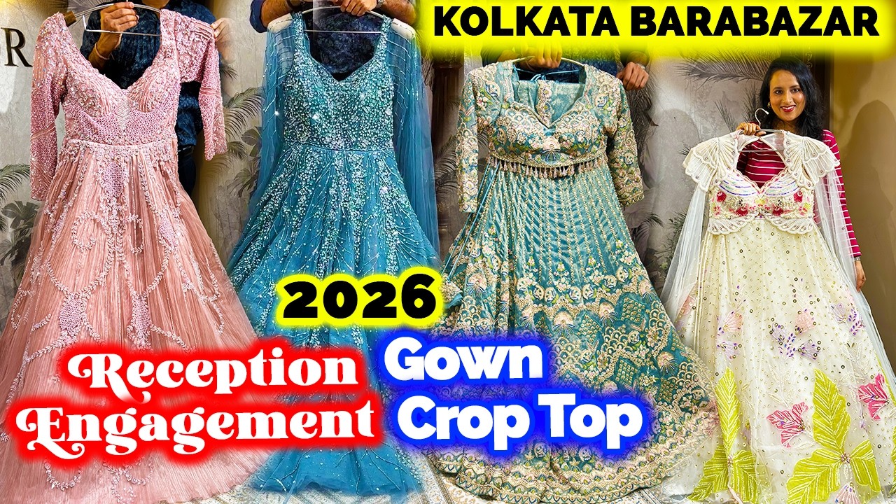 Barabazar Gown Market 2026 | Fish Cut Gown Crop Top Barabazar Kolkata | Omior Barabazar Crop Top