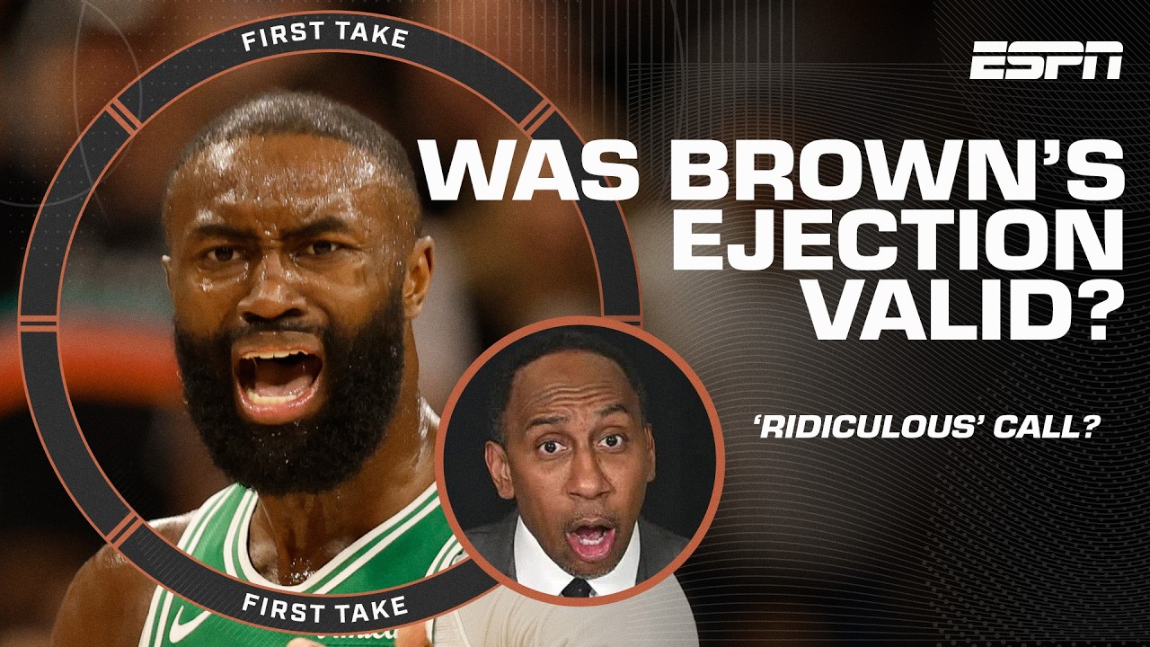 Stephen A. calls referee an UNDERLING after ejecting Brown: IT WASN’T YOUR CALL! | First Take