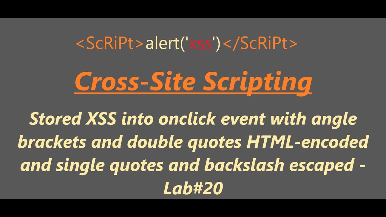 Stored XSS into onclick event with angle brackets and 