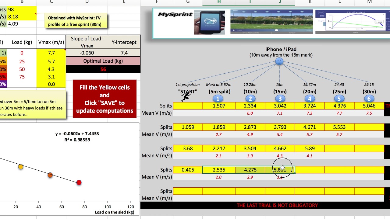 Pmax and optimal load spreadsheet