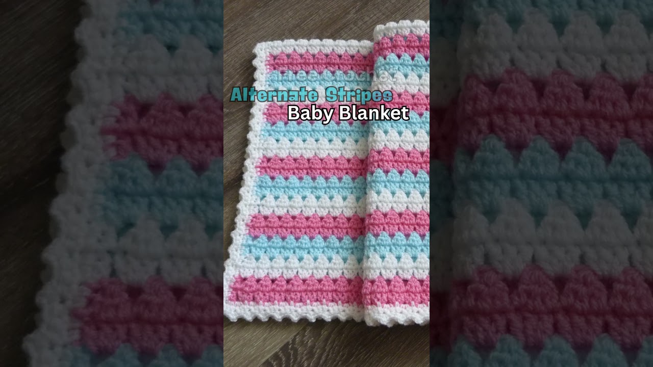 Crochet Alternate Stripes Baby Blanket Pattern #freecrochetpattern #crochetbabyblanket