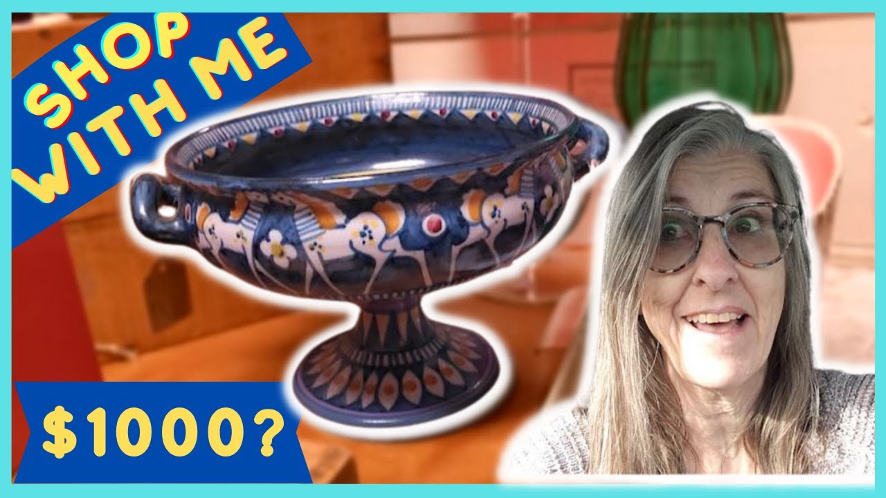 DID I JUST FIND A $1,000 PIECE OF POTTERY? Shop With Me at the Antique Mall