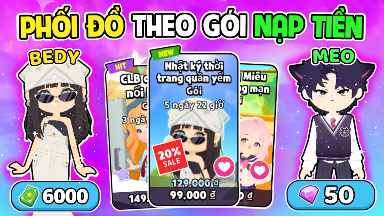 BEDY SOLO PHỐI ĐỒ CÀY CHAY GIỐNG VỚI GÓI TRANG PHỤC NẠP TI.ỀN CÙNG MEO PHẦN 2 | PLAY TOGETHER