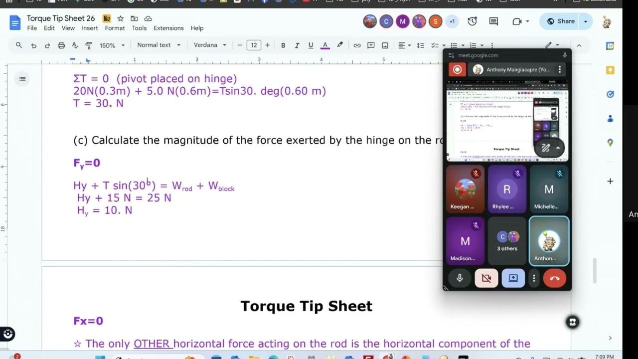 Extra Help Torque Quiz - Show Me The Physics