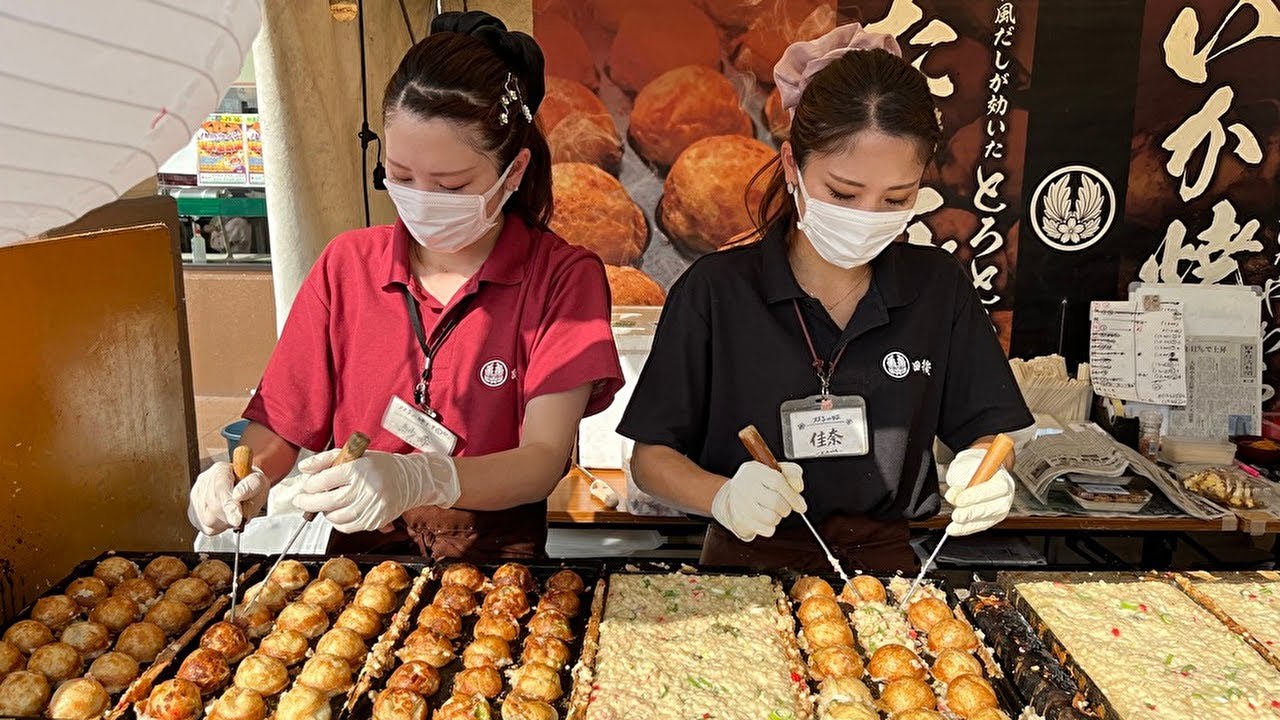 美人双子姉妹が焼く話題のたこ焼き屋台 四季桜 / 愛知グルメ /Japanese street food takoyaki  章鱼烧 ทาโกะยากิ 타코야키