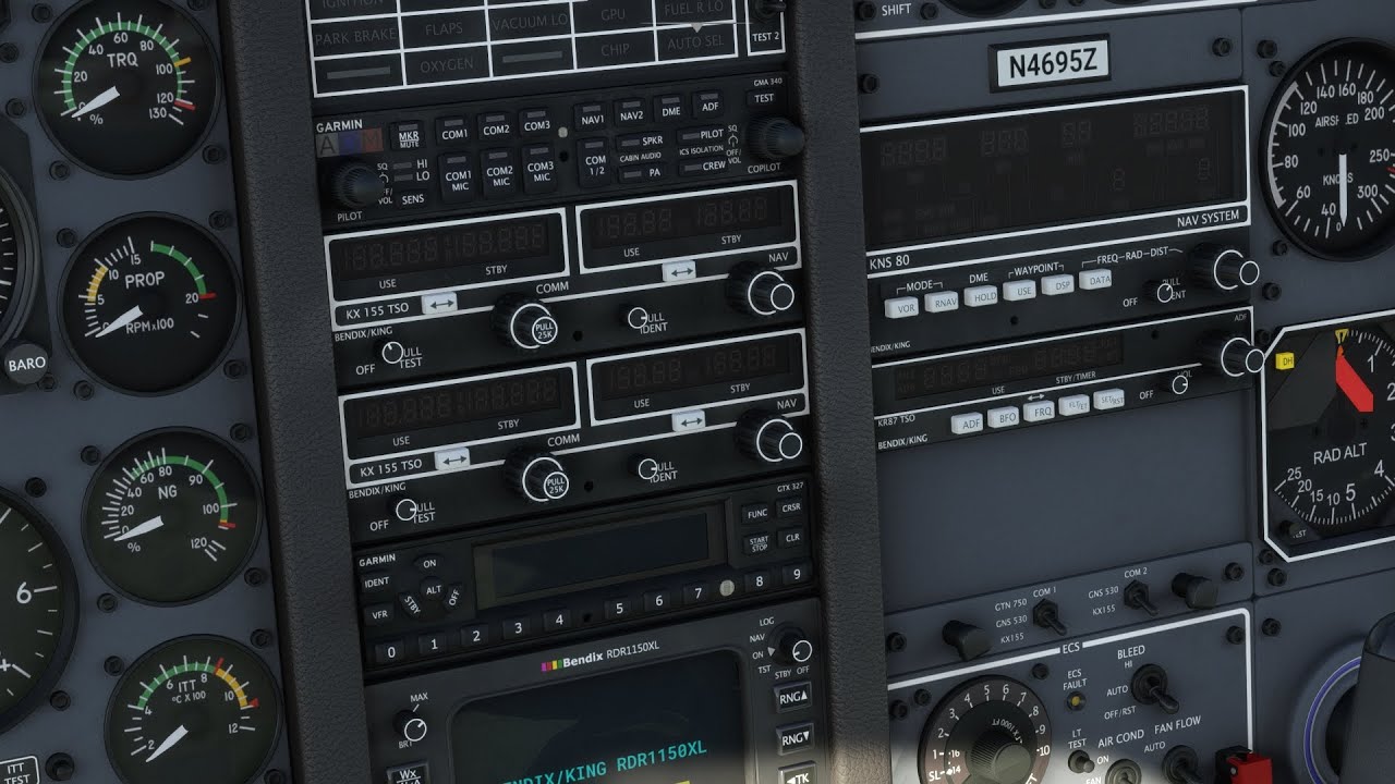 Radio Navigation using Virtual VORs with RNAV in the KNS 80 in the TBM 850 in Flight Simulator