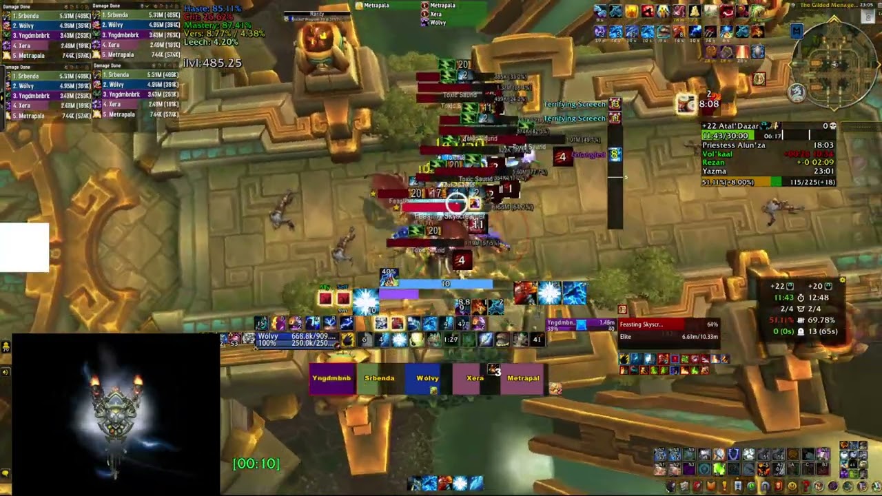 Atal'Dazar M+22, Enhancement Shaman (Fortified, Entangling, Bolstering)
