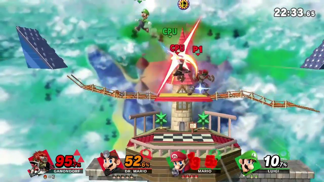 SSBU:Red Team VS Green Team - Peach's Castle Match 7