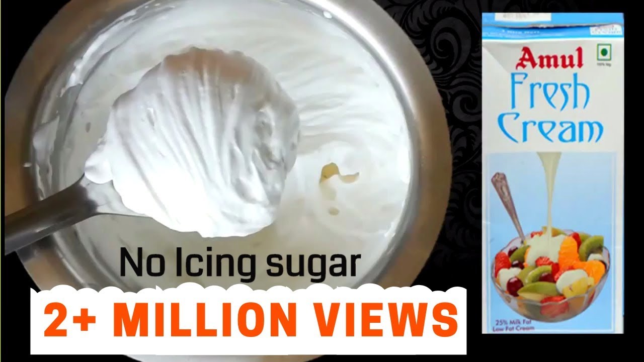 Whipped cream from AMUL fresh cream I NO Icing sugar recipe l #Whipped cream recipe