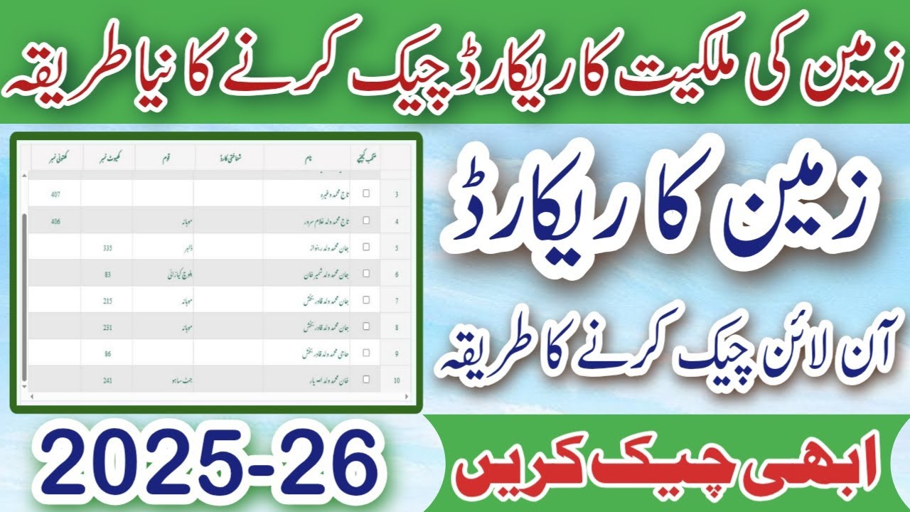 How to Check Property Record Online in Punjab 2025 | Land Record Online Zameen Check karny ka Tarika
