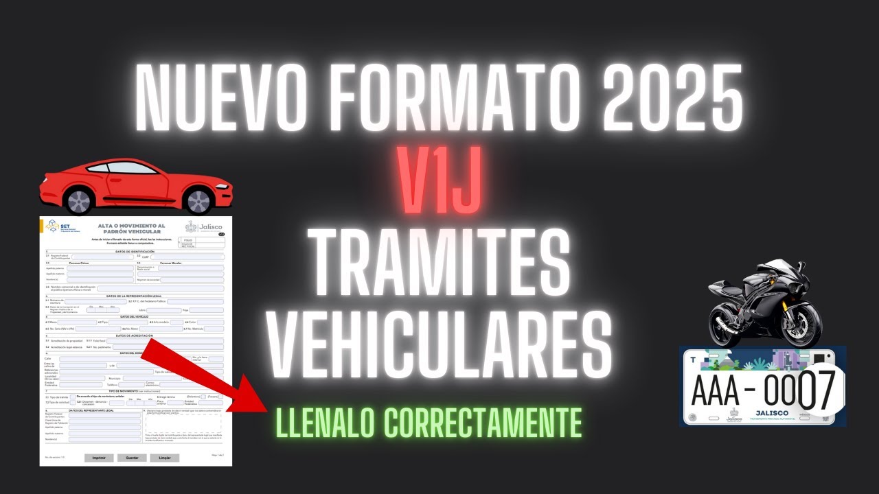 Como llenar CORRECTAMENTE el NUEVO FORMATO V1J | 2025 | TRAMITES VEHICULARES JALISCO